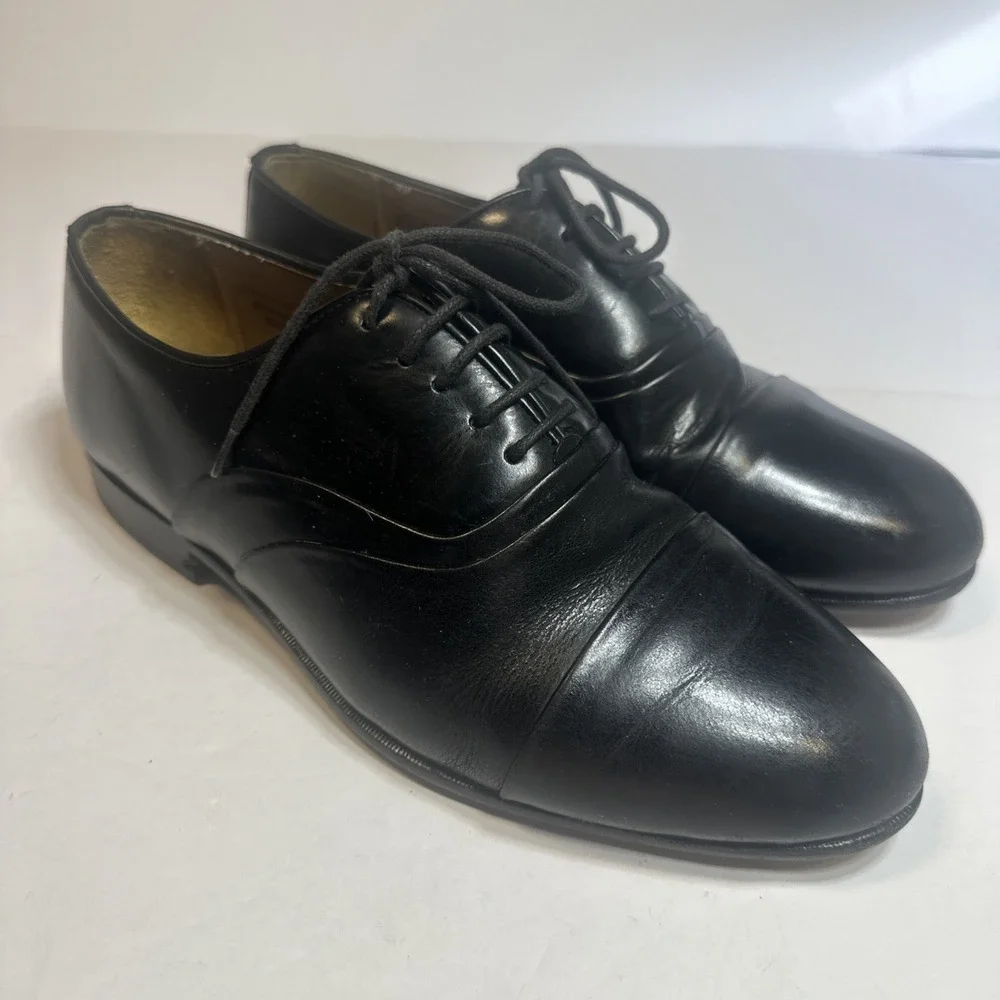 Stacy Adams Shoes Sz 8W Men's Black Cap Toe Oxford Dress Shoes Lace Up 23414 01